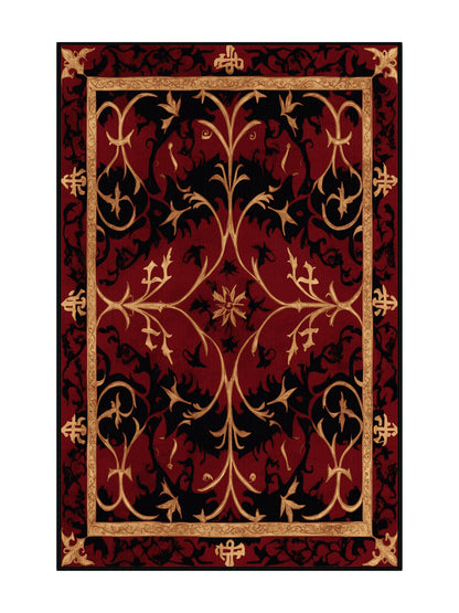 Glided Mythos Crest of Splendor - Premium Vermilion Modern Area Rug | Plush & Washable Options | Rugolution Home Decor