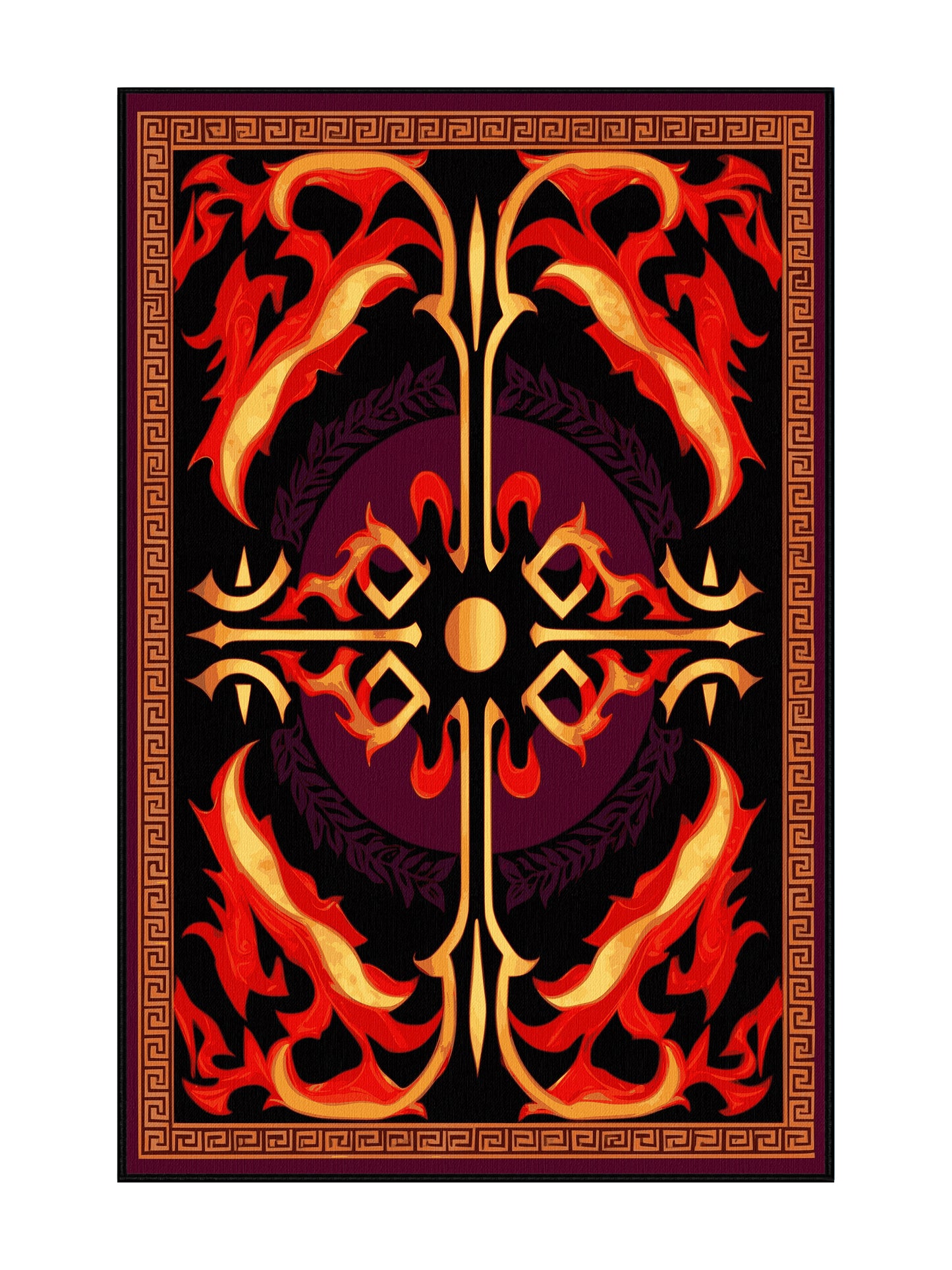 Glided Mythos Vine of Eternity - Premium Vermilion Modern Area Rug | Plush & Washable Options | Rugolution Home Decor