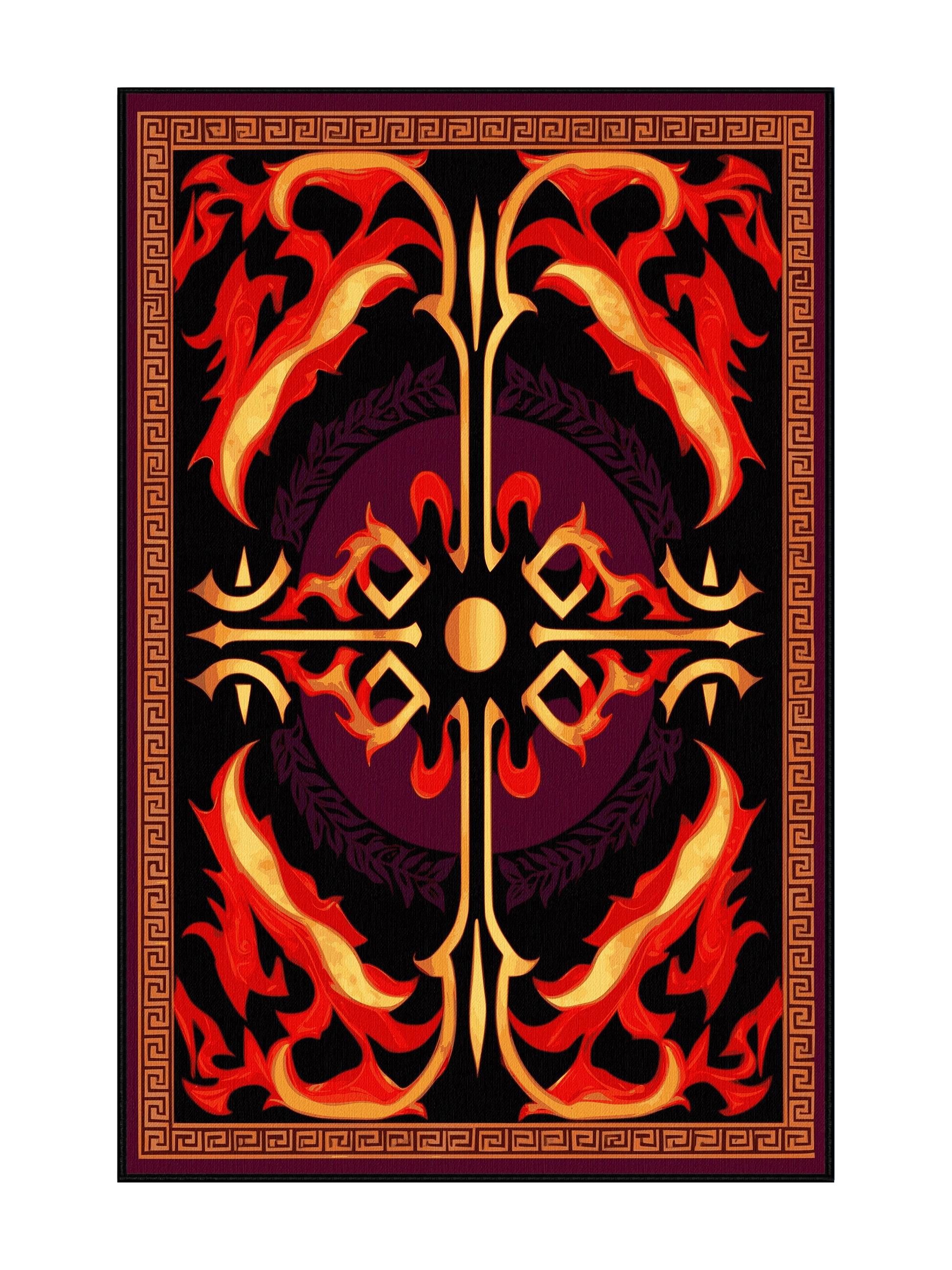 Glided Mythos Vine of Eternity - Premium Vermilion Modern Area Rug | Plush & Washable Options | Rugolution Home Decor