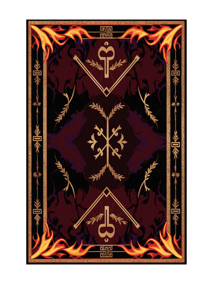 Glided Mythos Flourished Legacy - Premium Vermilion Modern Area Rug | Plush & Washable Options | Rugolution Home Decor