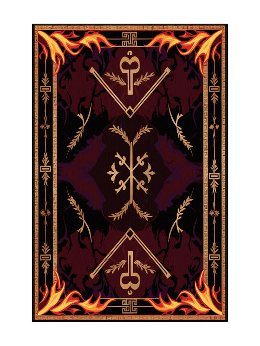 Glided Mythos Flourished Legacy - Premium Vermilion Modern Area Rug | Plush & Washable Options | Rugolution Home Decor