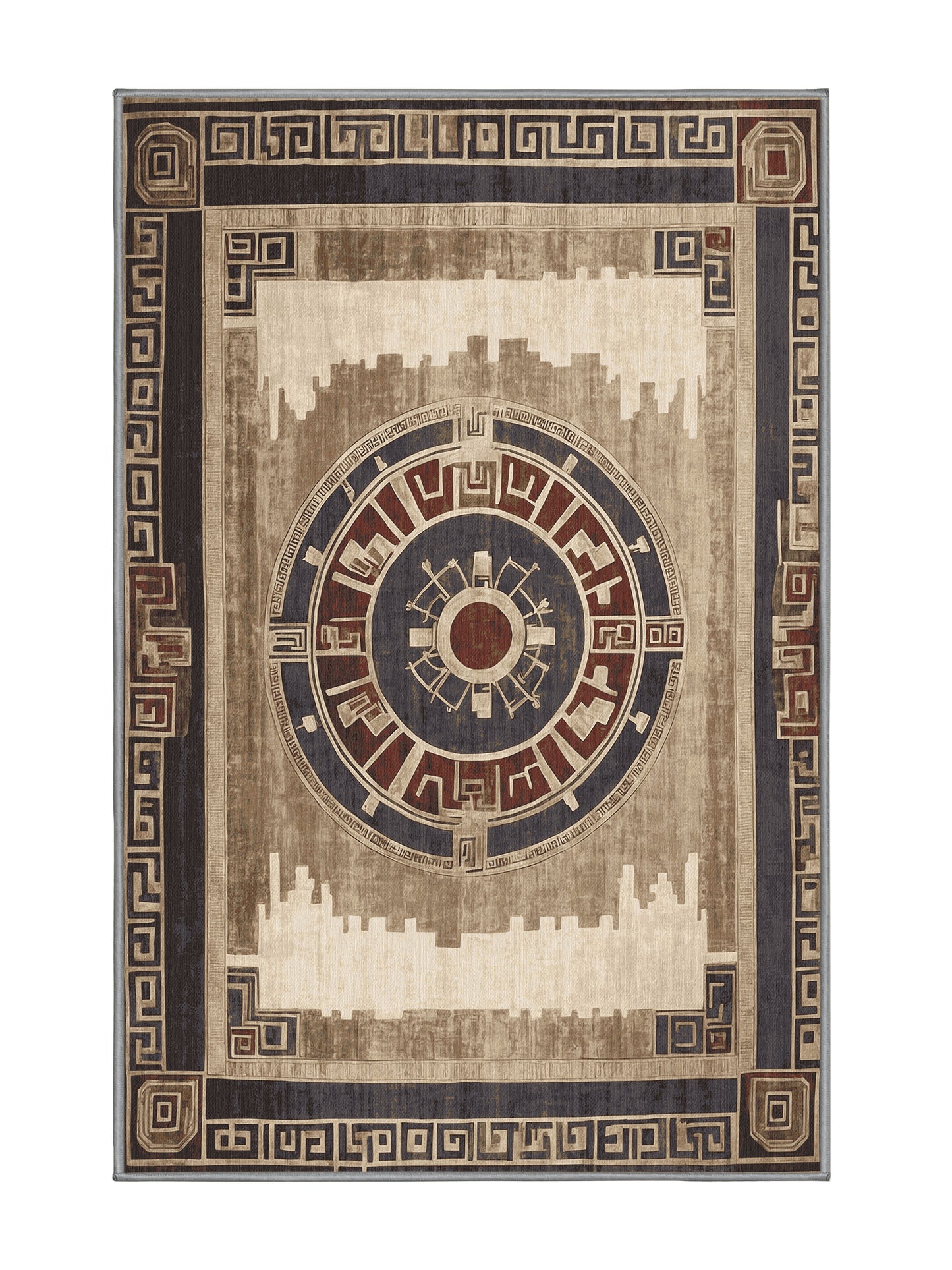 Hellenic Grandeurs Athena's Grace - Premium Western Charcoal Modern Area Rug | Plush & Washable Options | Rugolution Home Decor