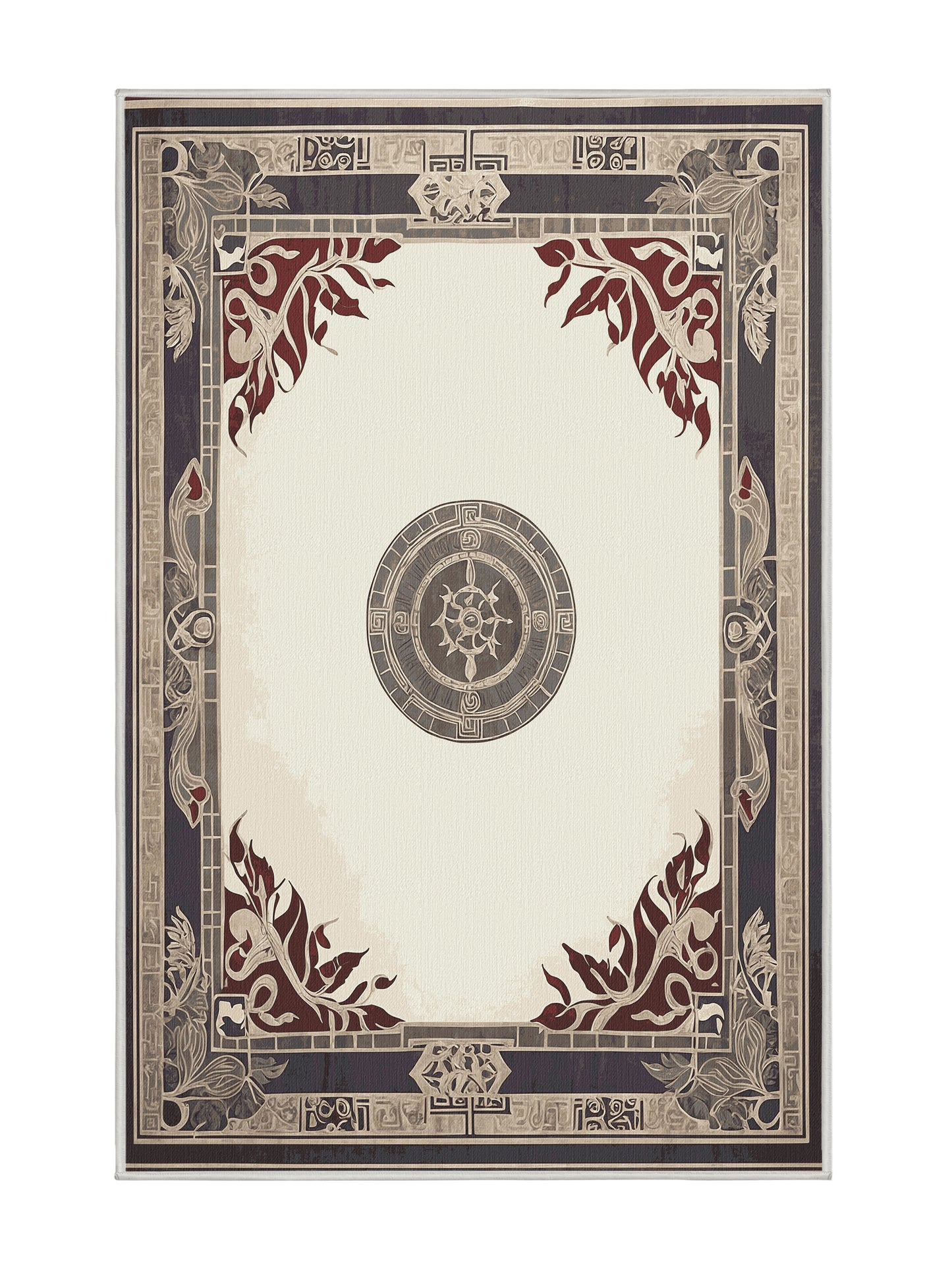 Hellenic Grandeurs Delphi Legacy - Premium Ash White Modern Area Rug | Plush & Washable Options | Rugolution Home Decor