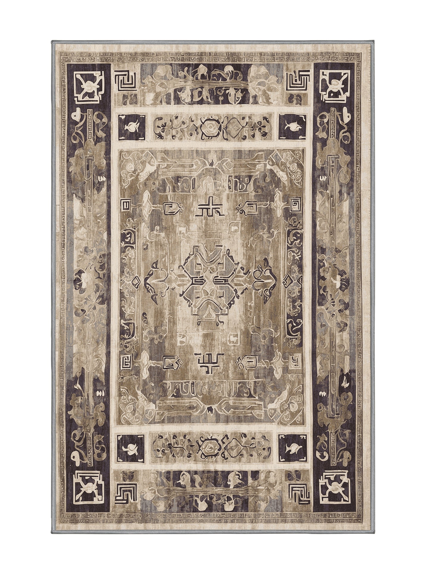 Hellenic Grandeurs Corinthian Whispers - Premium Sandstone Modern Area Rug | Plush & Washable Options | Rugolution Home Decor