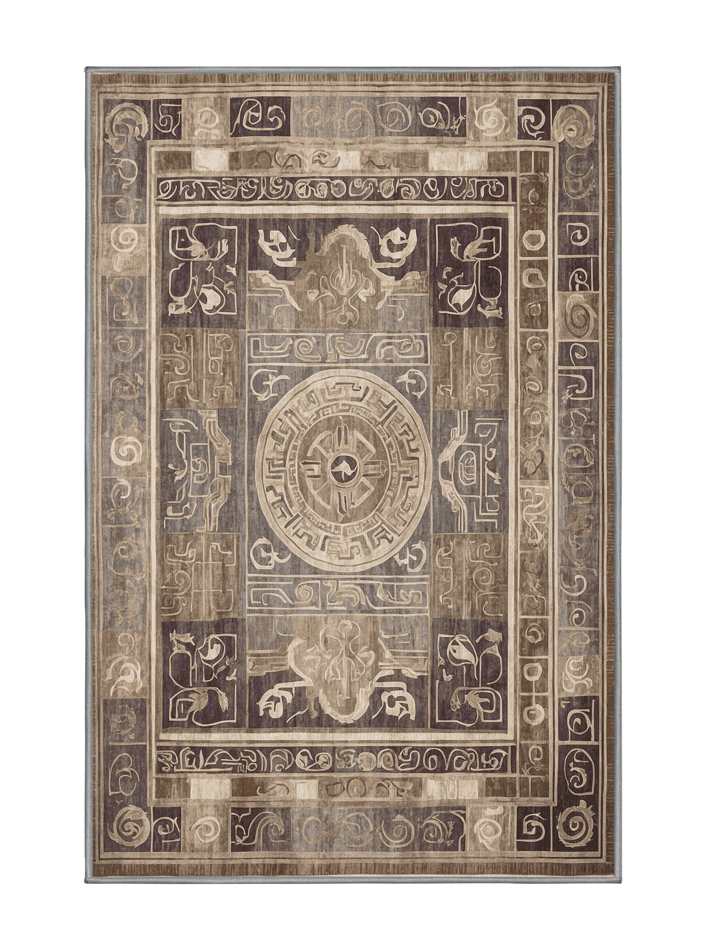 Hellenic Grandeurs Aegean Rhythm - Premium Sandstone Modern Area Rug | Plush & Washable Options | Rugolution Home Decor