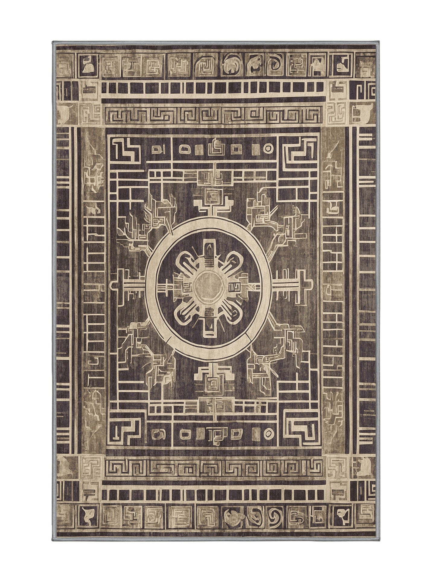 Hellenic Grandeurs Acropolis Echo - Premium Western Charcoal Modern Area Rug | Plush & Washable Options | Rugolution Home Decor