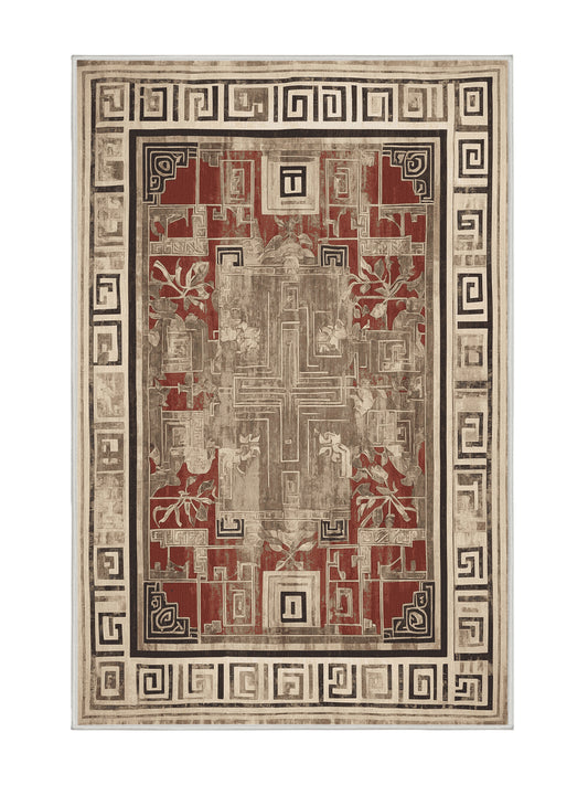 Hellenic Grandeurs Zeus's Blessing - Premium Golden Silk Modern Area Rug | Plush & Washable Options | Rugolution Home Decor