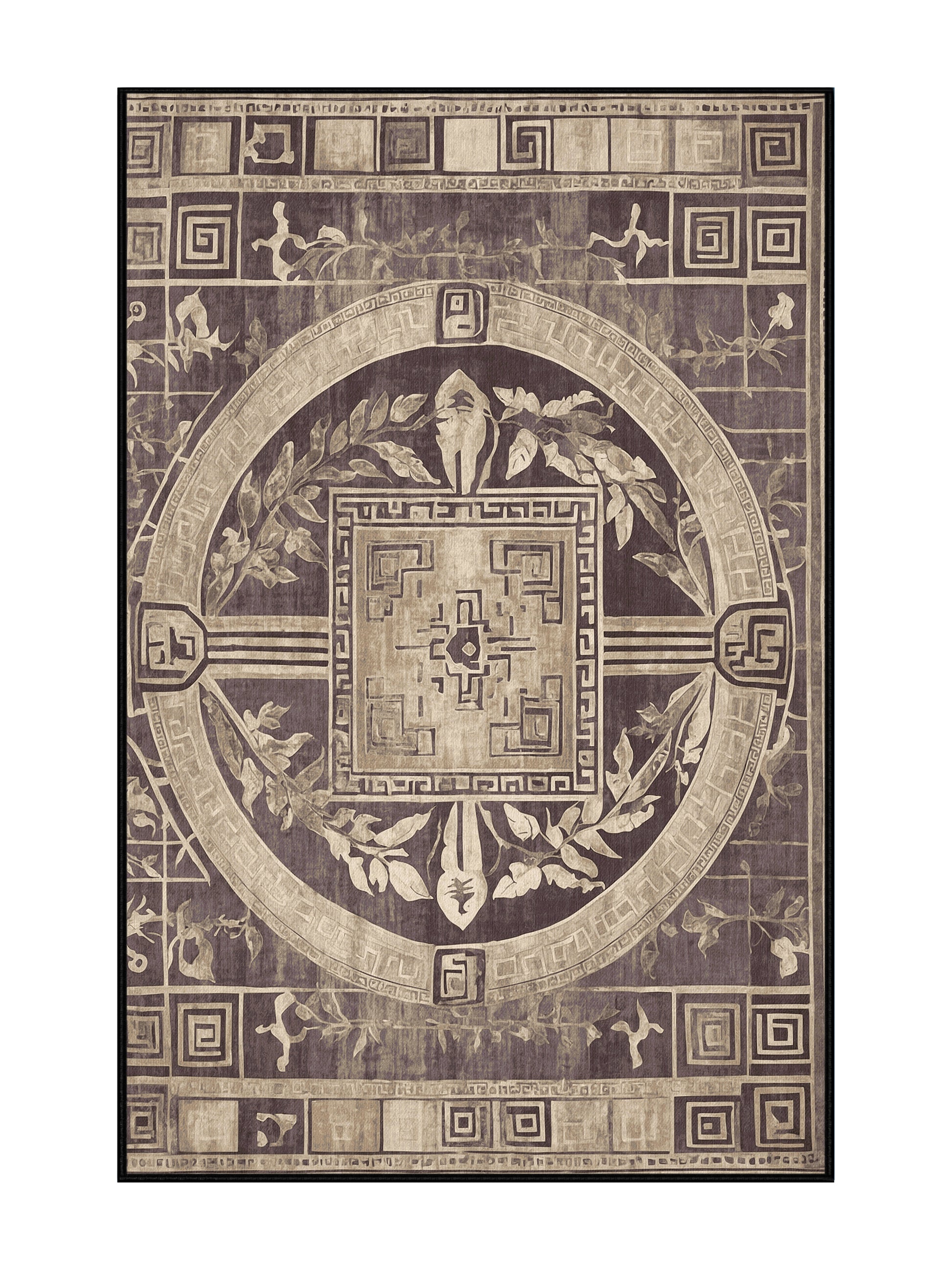 Hellenic Grandeurs Minotaur’s Labyrinth - Premium Oil Modern Area Rug | Plush & Washable Options | Rugolution Home Decor