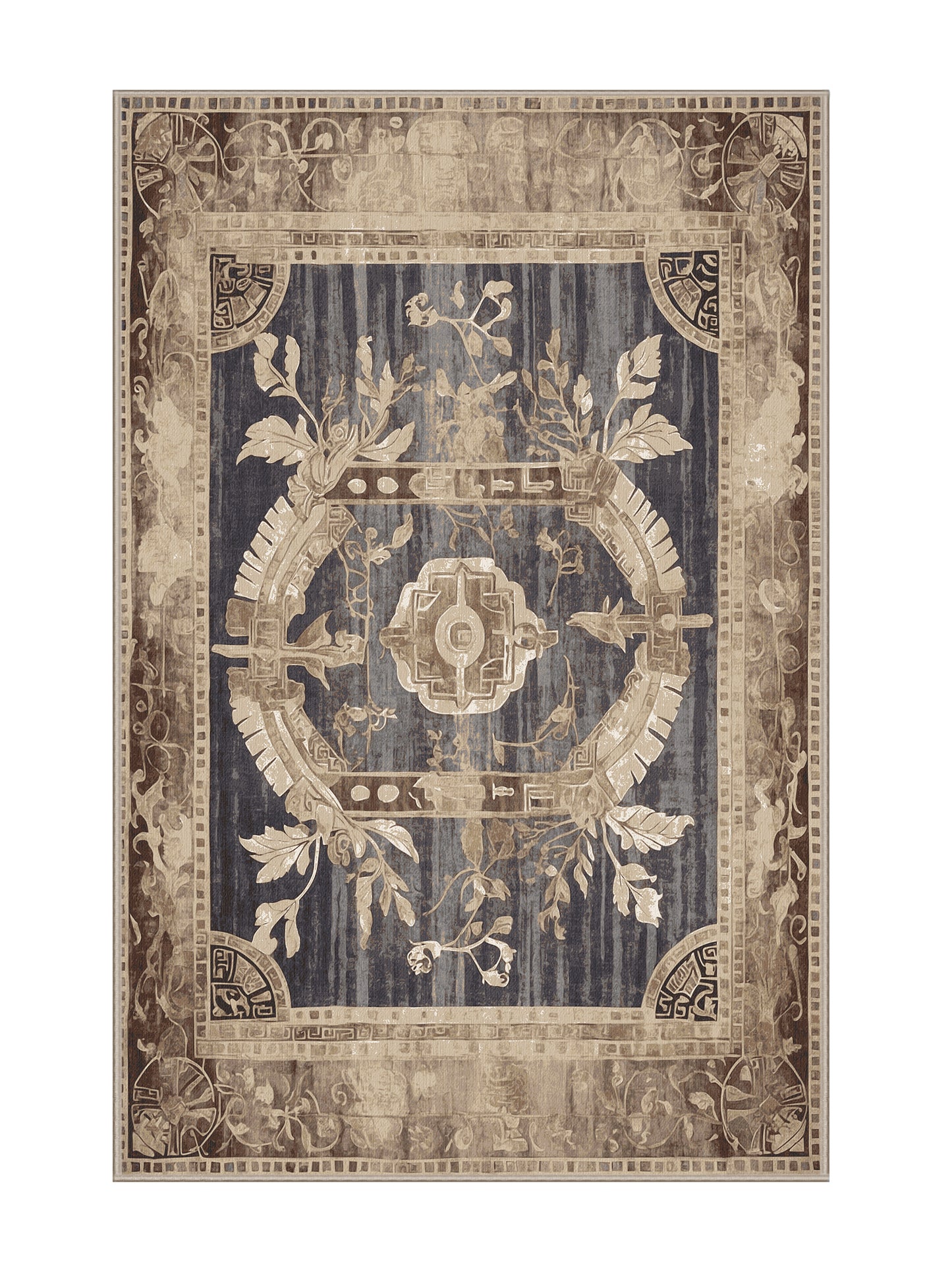 Hellenic Grandeurs Delos Mystery - Premium Tan (W3C) Modern Area Rug | Plush & Washable Options | Rugolution Home Decor