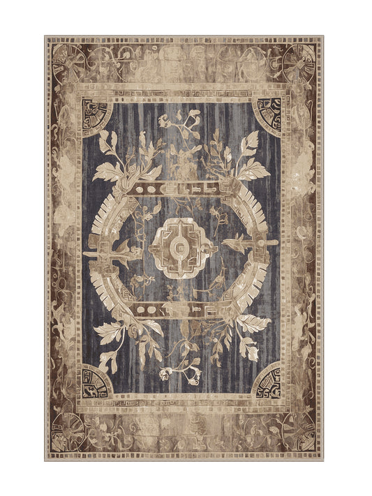 Hellenic Grandeurs Delos Mystery - Premium Tan (W3C) Modern Area Rug | Plush & Washable Options | Rugolution Home Decor