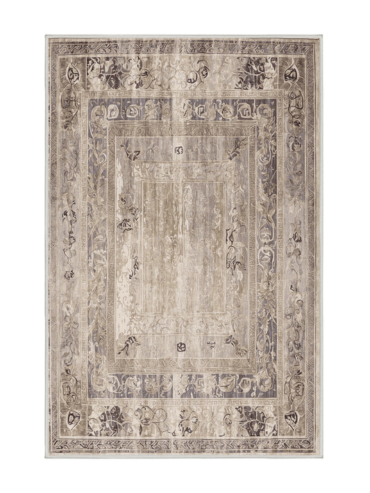 Hellenic Grandeurs Knossos Legacy - Premium Dark White Modern Area Rug | Plush & Washable Options | Rugolution Home Decor