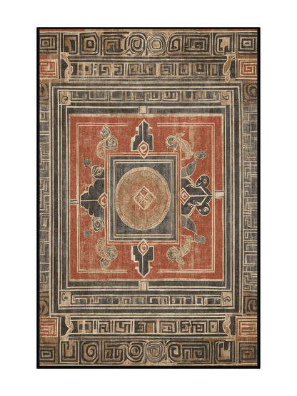 Hellenic Grandeurs Amphitrite’s Flow - Premium Coffee Modern Area Rug | Plush & Washable Options | Rugolution Home Decor