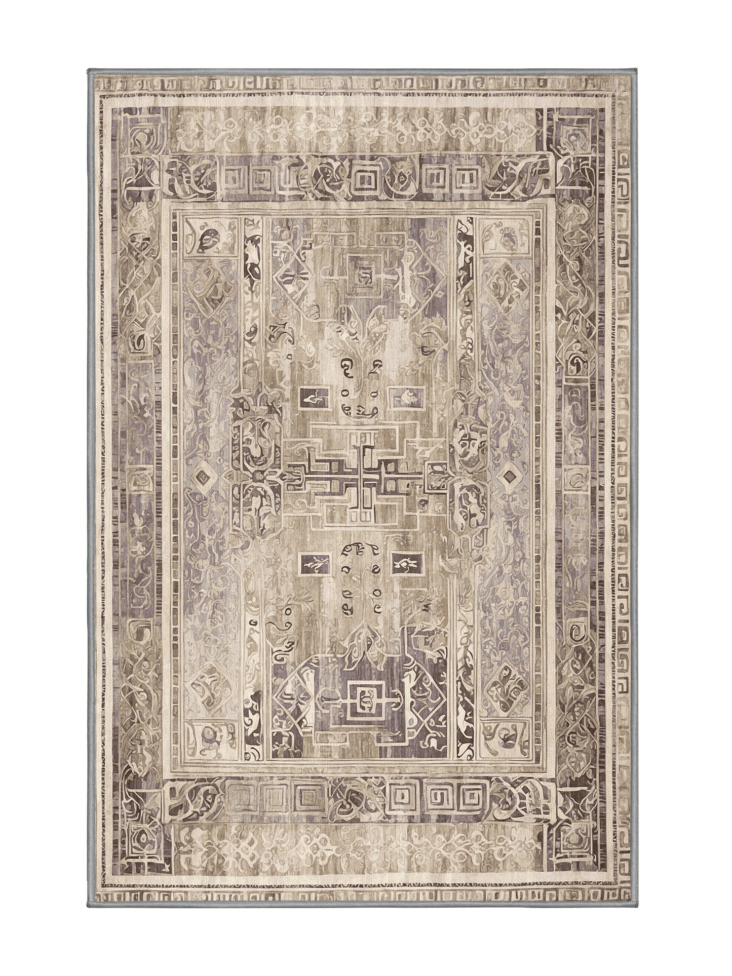 Hellenic Grandeurs Odyssey Journey - Premium Sandstone Modern Area Rug | Plush & Washable Options | Rugolution Home Decor