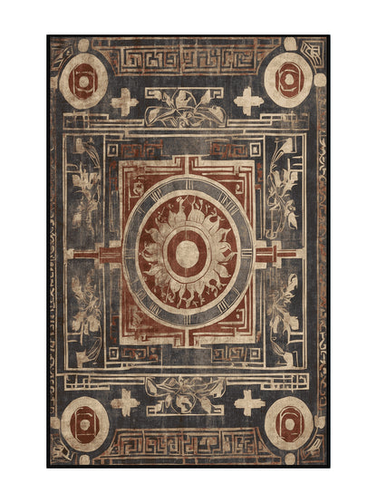 Hellenic Grandeurs Peloponnesian Harmony - Premium Taupe Modern Area Rug | Plush & Washable Options | Rugolution Home Decor