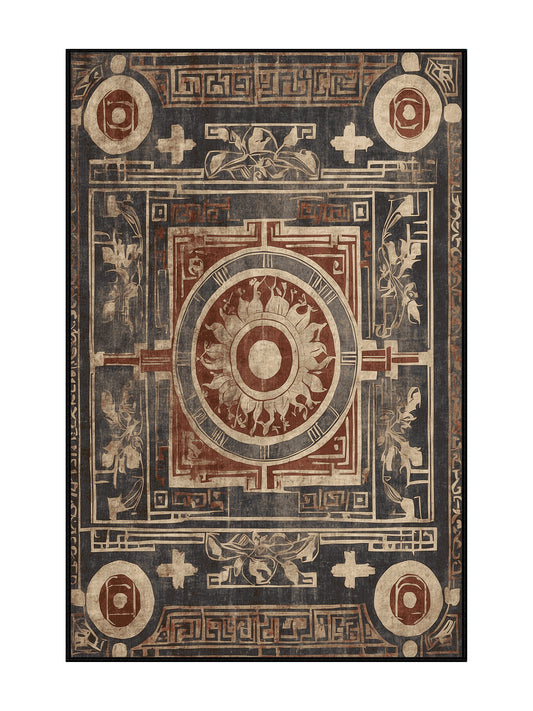 Hellenic Grandeurs Peloponnesian Harmony - Premium Taupe Modern Area Rug | Plush & Washable Options | Rugolution Home Decor