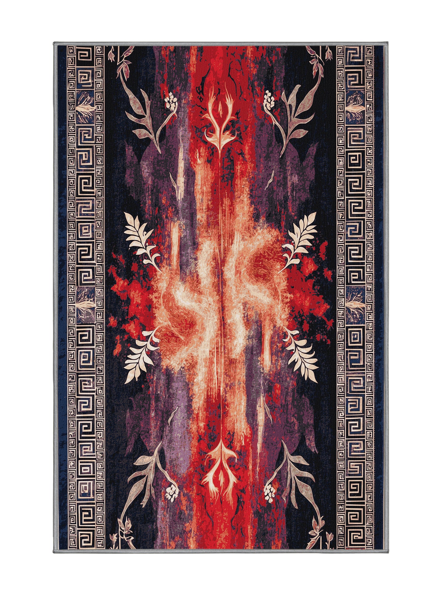 Hellenic Grandeurs Aegis Glow - Premium Grape Modern Area Rug | Plush & Washable Options | Rugolution Home Decor