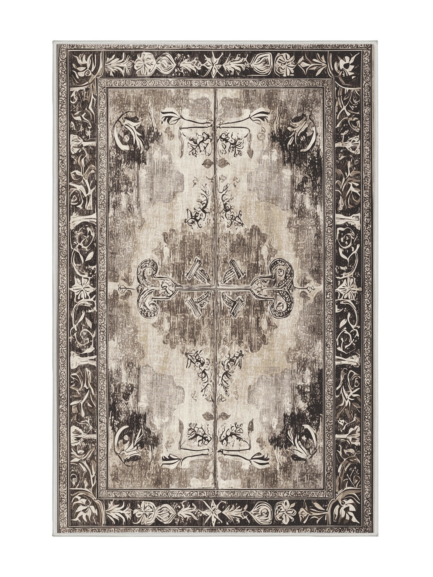 Hellenic Grandeurs Agora Serenity - Premium Dark White Modern Area Rug | Plush & Washable Options | Rugolution Home Decor