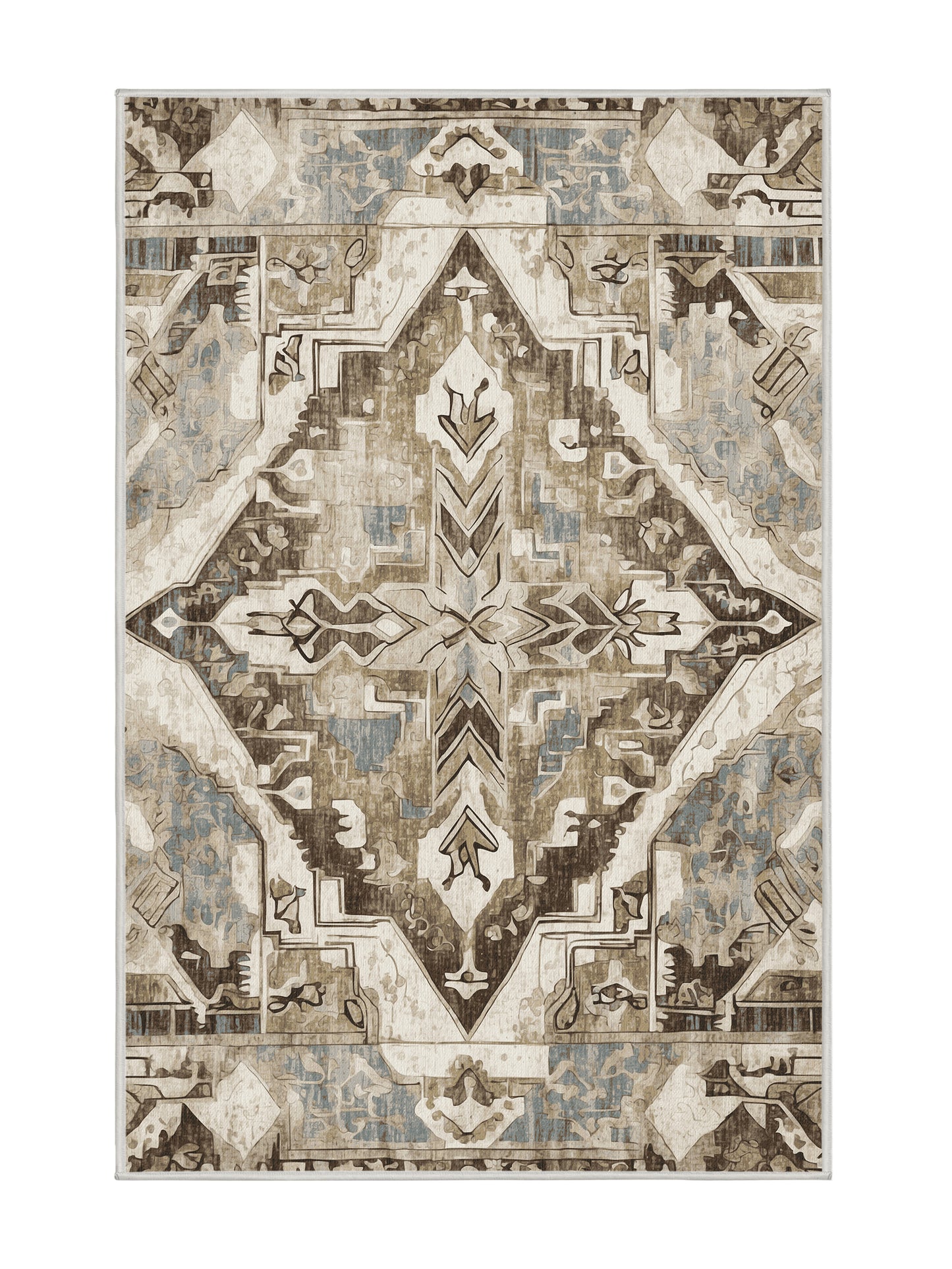 Heritage Mosaic Timeless Prime Tapestry - Premium White Chocolate Modern Area Rug | Plush & Washable Options | Rugolution Home Decor