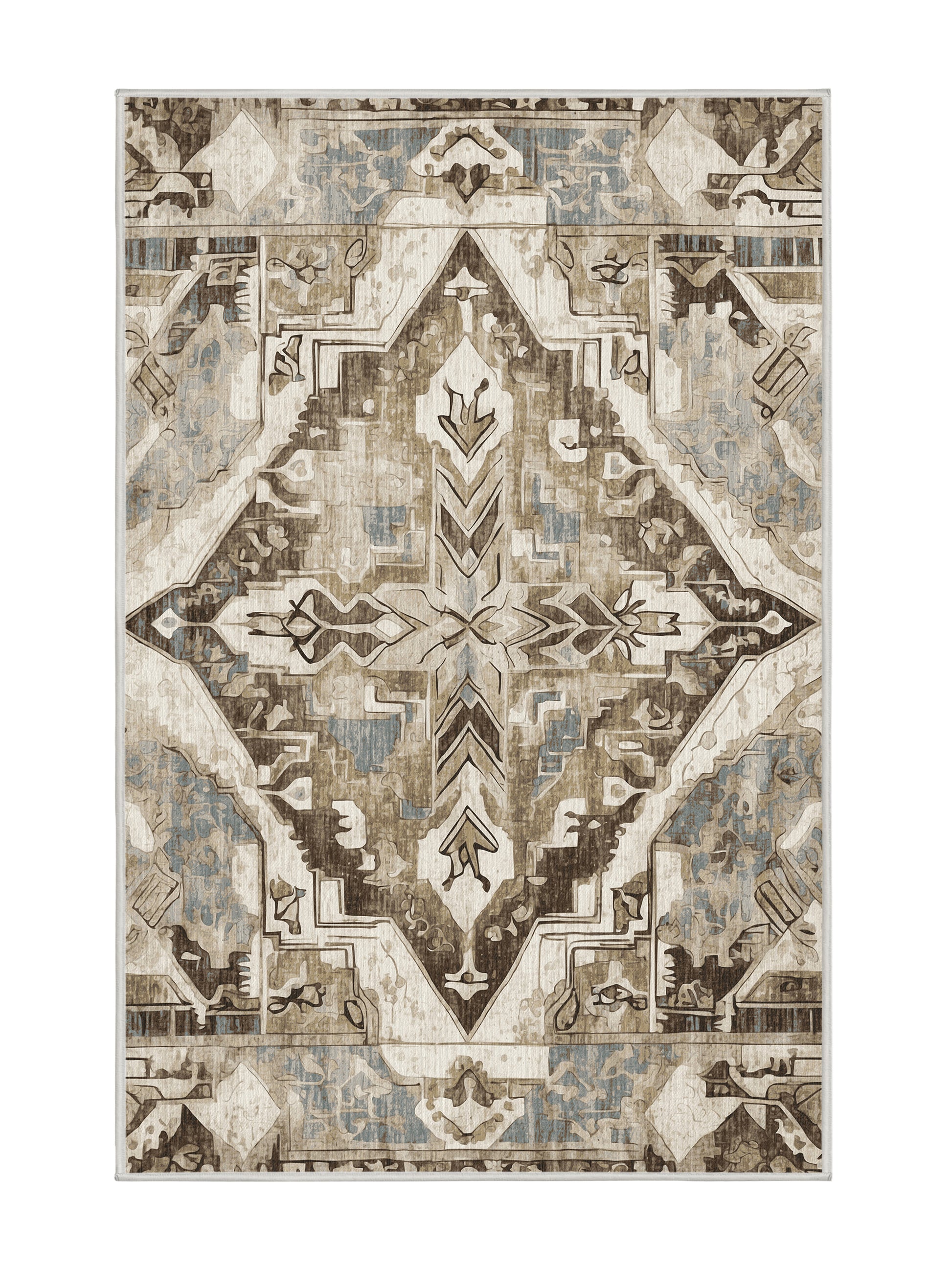 Heritage Mosaic Timeless Prime Tapestry - Premium White Chocolate Modern Area Rug | Plush & Washable Options | Rugolution Home Decor