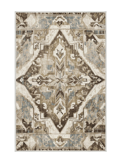Heritage Mosaic Timeless Prime Tapestry - Premium White Chocolate Modern Area Rug | Plush & Washable Options | Rugolution Home Decor