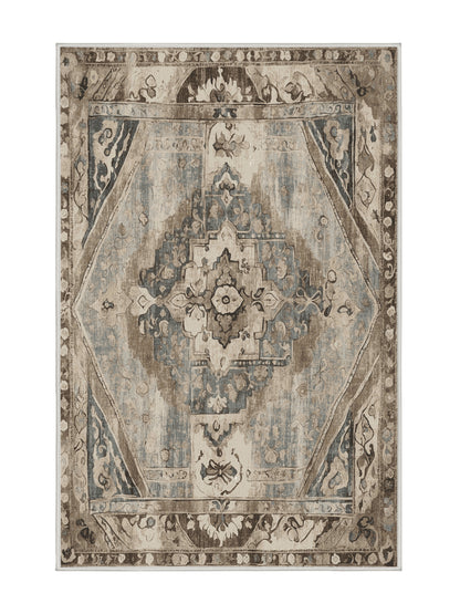 Heritage Mosaic Vintage Elegance - Premium White Chocolate Modern Area Rug | Plush & Washable Options | Rugolution Home Decor