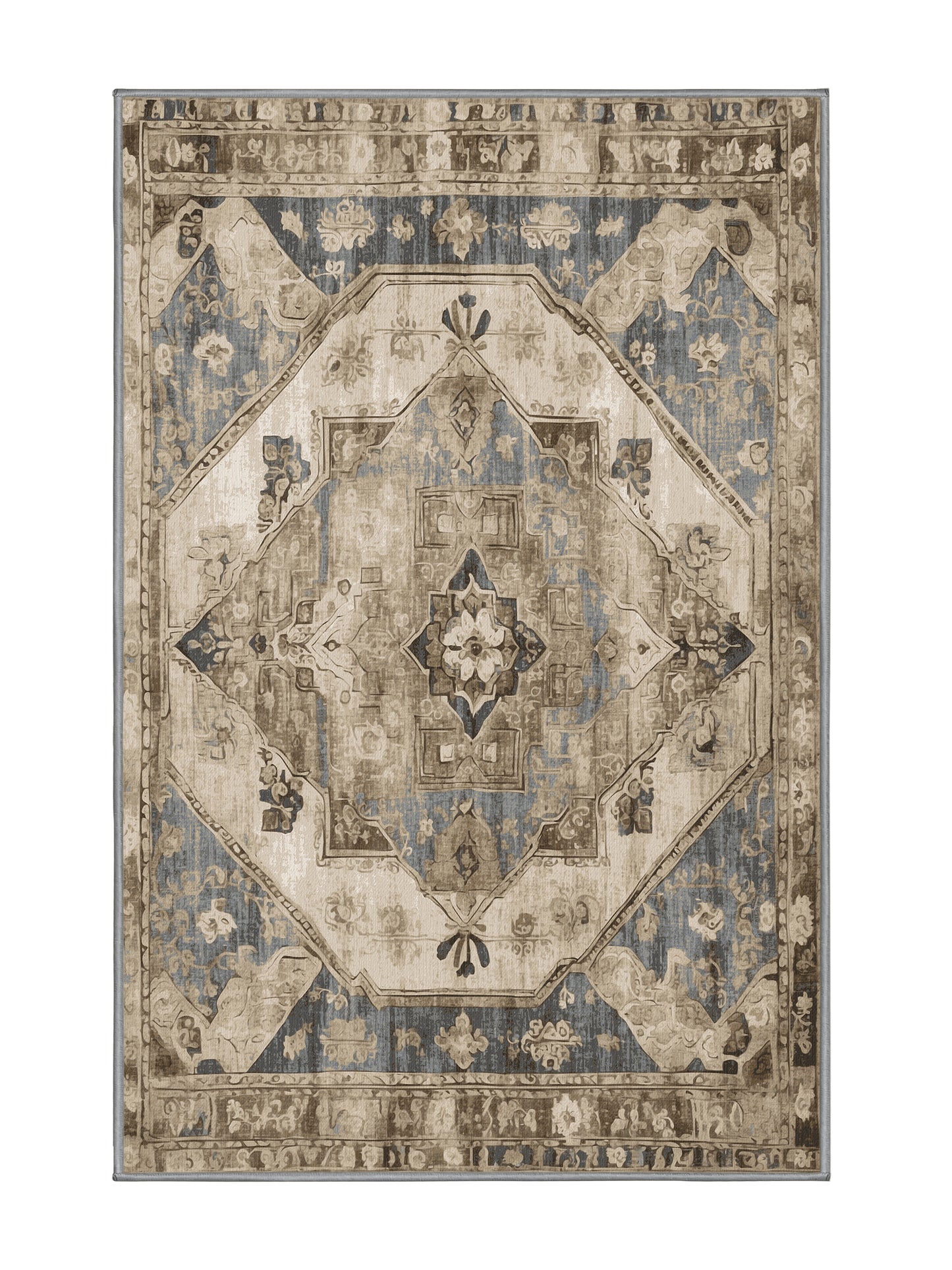Heritage Mosaic Rustic Grandeur - Premium Sandstone Modern Area Rug | Plush & Washable Options | Rugolution Home Decor