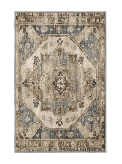 Heritage Mosaic Rustic Grandeur - Premium Sandstone Modern Area Rug | Plush & Washable Options | Rugolution Home Decor