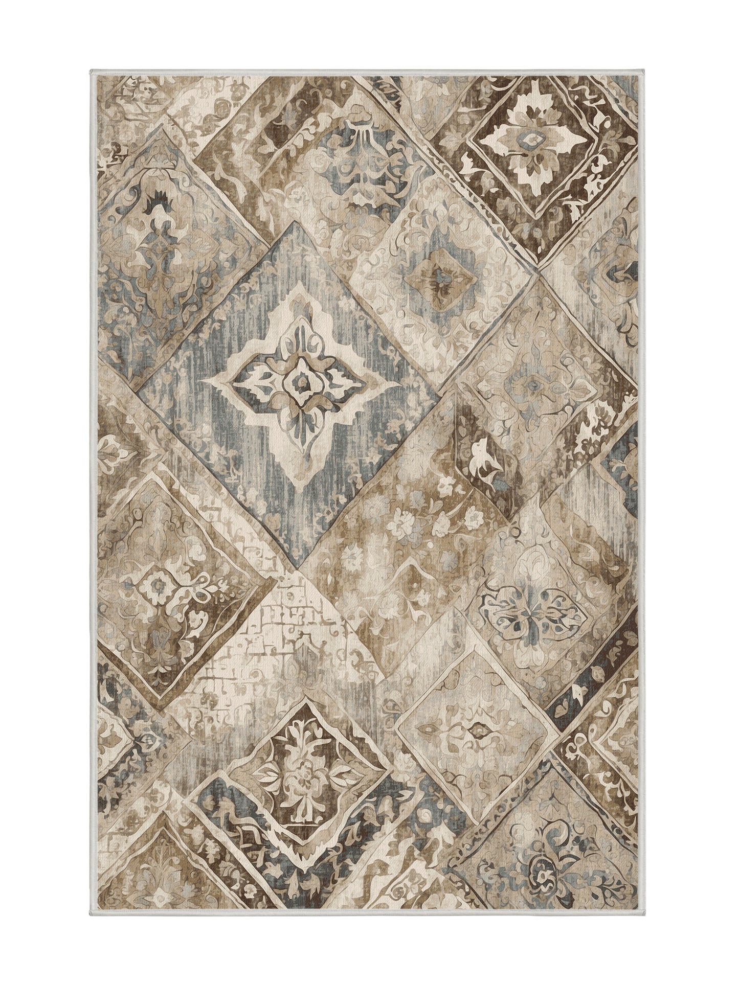Heritage Mosaic Eternal Legacy - Premium White Chocolate Modern Area Rug | Plush & Washable Options | Rugolution Home Decor