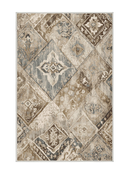 Heritage Mosaic Eternal Legacy - Premium White Chocolate Modern Area Rug | Plush & Washable Options | Rugolution Home Decor