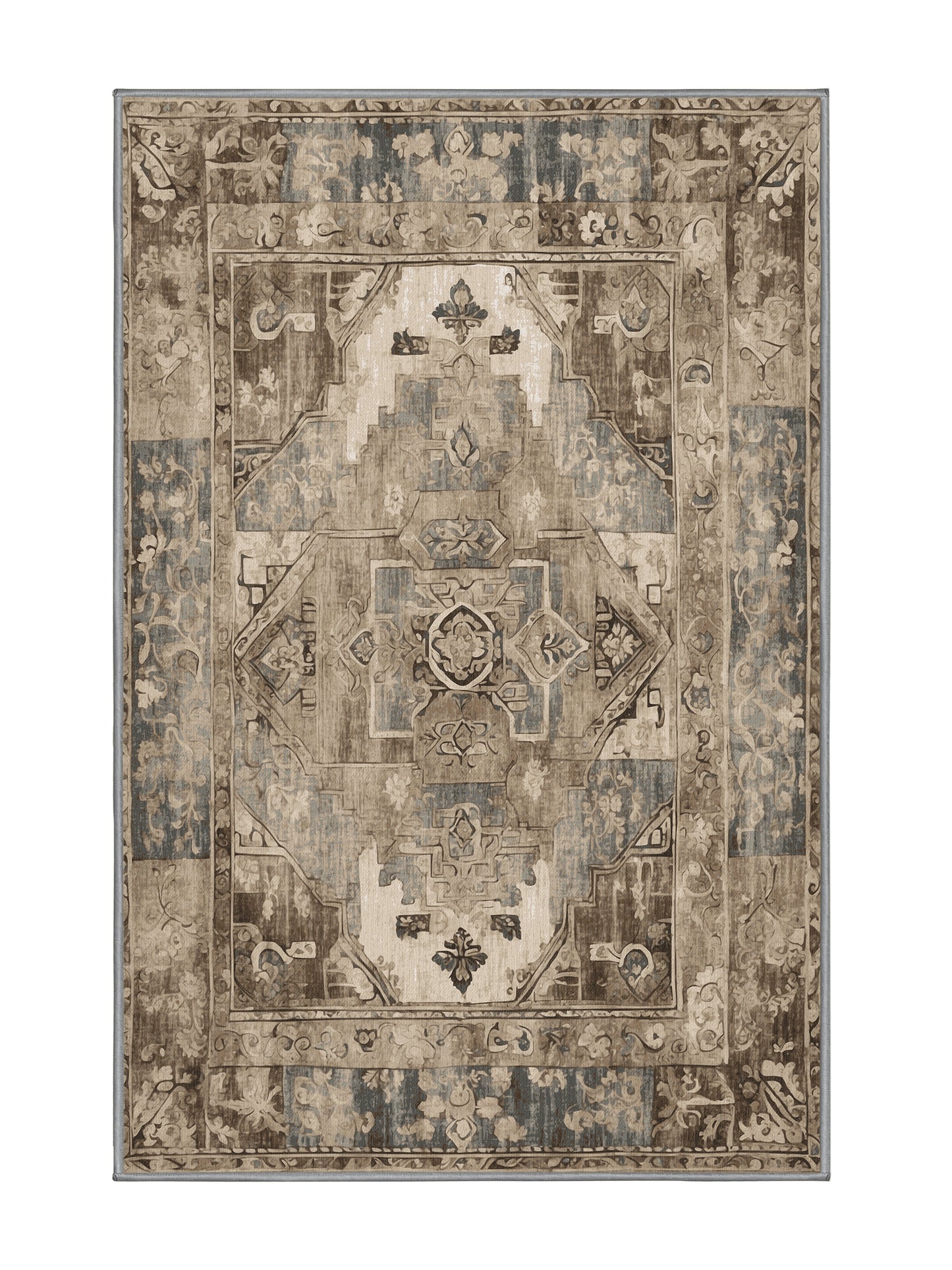 Heritage Mosaic Regal Splendor - Premium Sandstone Modern Area Rug | Plush & Washable Options | Rugolution Home Decor