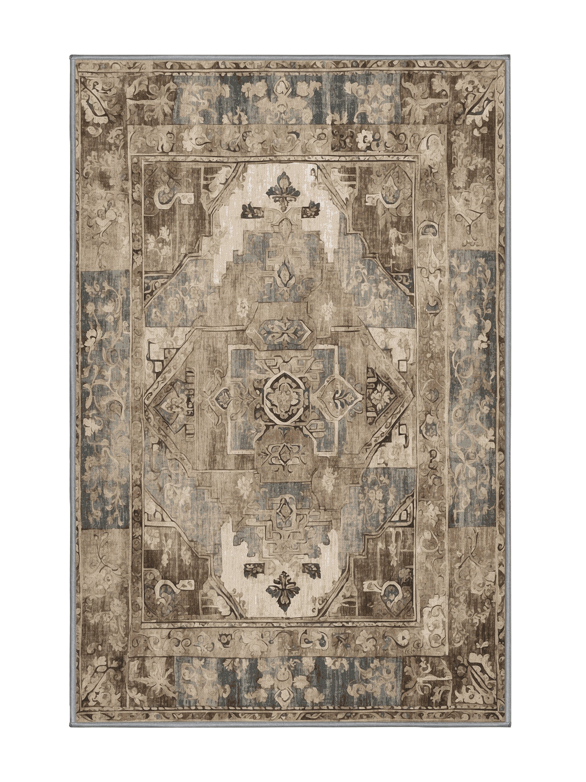 Heritage Mosaic Regal Splendor - Premium Sandstone Modern Area Rug | Plush & Washable Options | Rugolution Home Decor