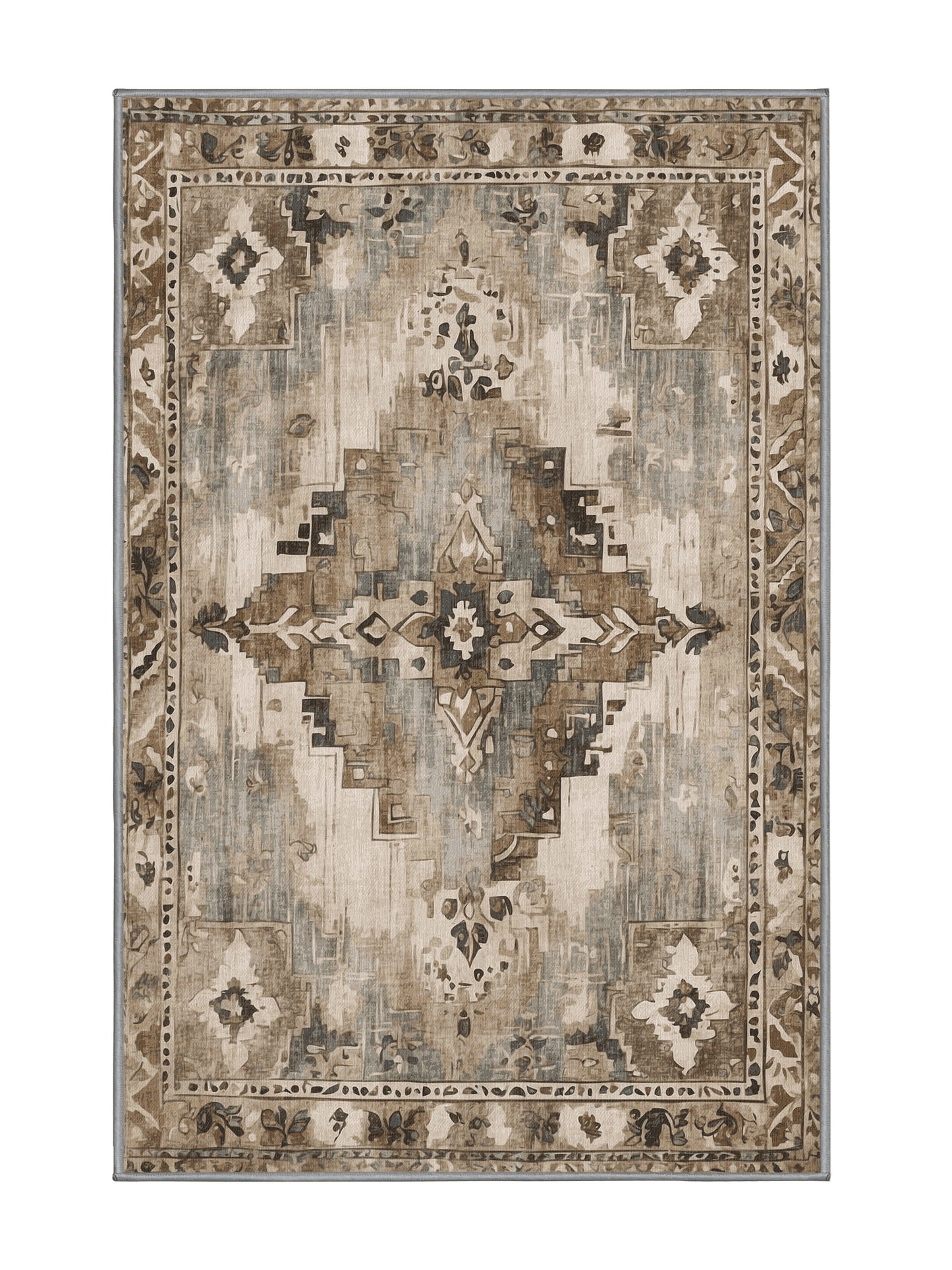 Heritage Mosaic Golden Chronicle - Premium Sandstone Modern Area Rug | Plush & Washable Options | Rugolution Home Decor