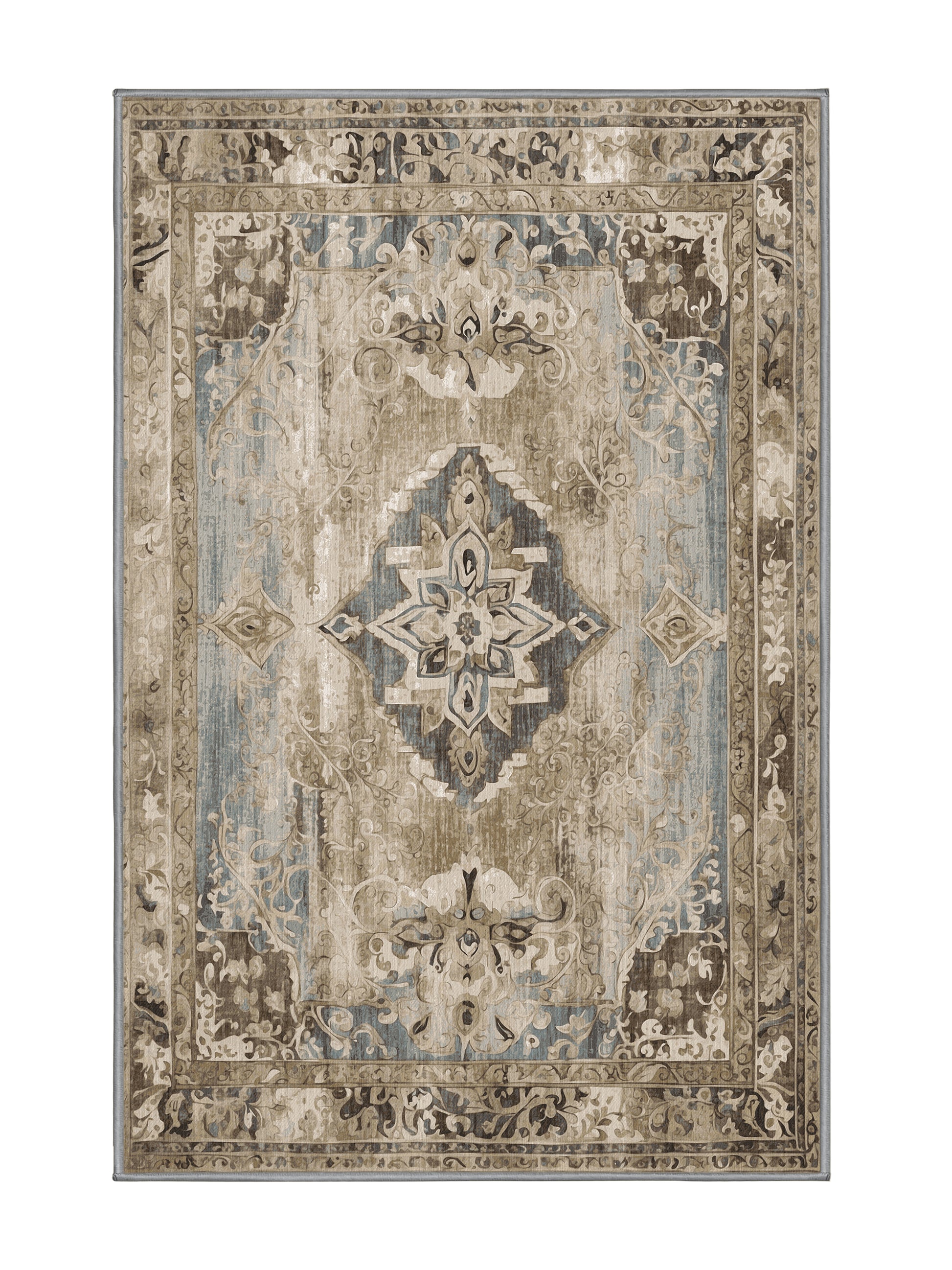 Heritage Mosaic Pastel Harmony - Premium Sandstone Modern Area Rug | Plush & Washable Options | Rugolution Home Decor