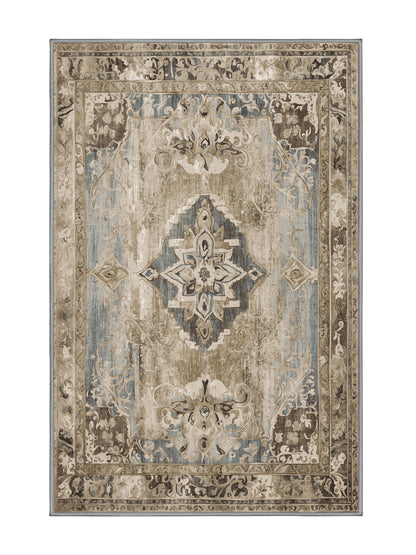 Heritage Mosaic Pastel Harmony - Premium Sandstone Modern Area Rug | Plush & Washable Options | Rugolution Home Decor