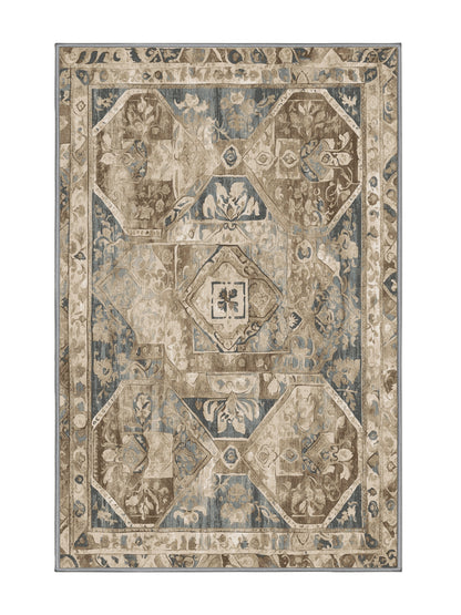 Heritage Mosaic Victorian Grace - Premium Sandstone Modern Area Rug | Plush & Washable Options | Rugolution Home Decor