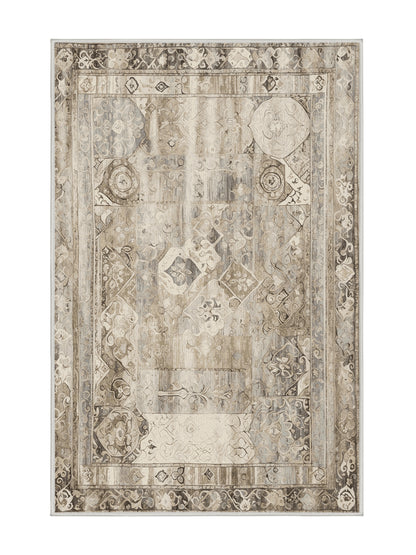 Heritage Mosaic Legacy Bloom - Premium White Chocolate Modern Area Rug | Plush & Washable Options | Rugolution Home Decor