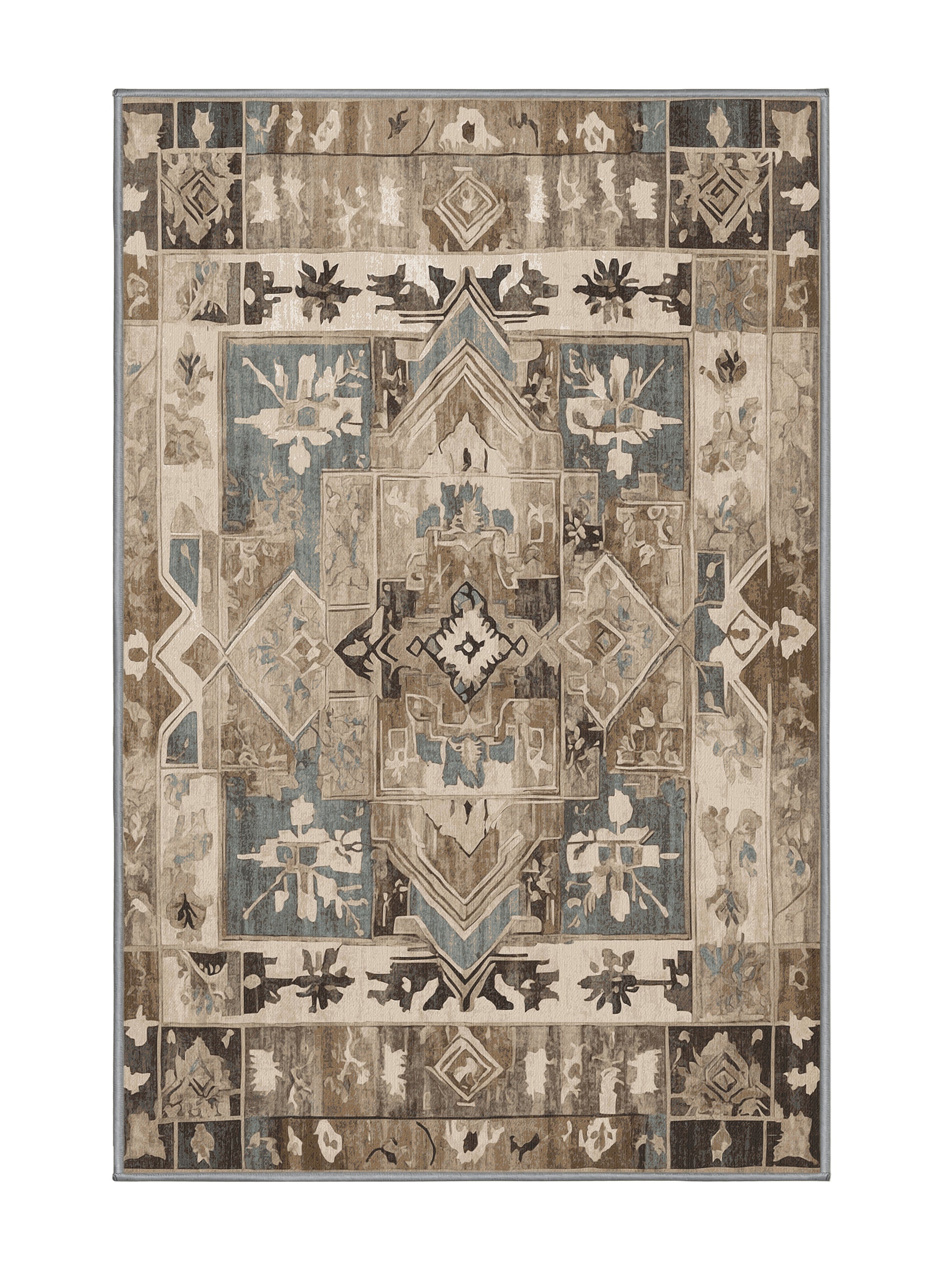 Heritage Mosaic Ethereal Heirloom - Premium Sandstone Modern Area Rug | Plush & Washable Options | Rugolution Home Decor