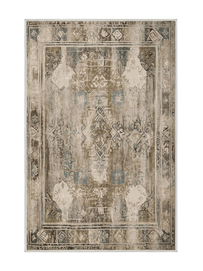 Heritage Mosaic Classic Revival - Premium Dark White Modern Area Rug | Plush & Washable Options | Rugolution Home Decor