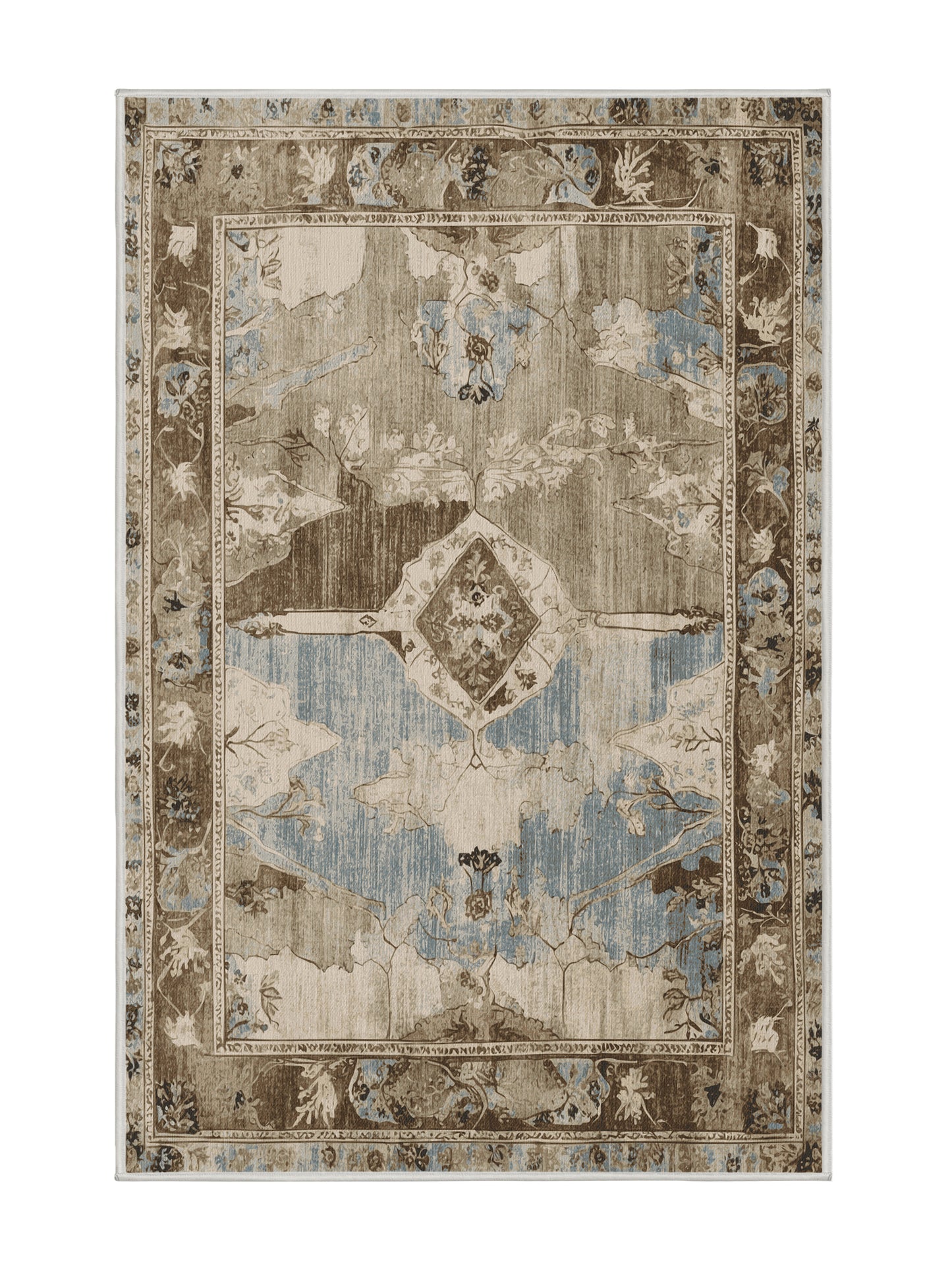 Heritage Mosaic Antiquity Grace - Premium Champagne Modern Area Rug | Plush & Washable Options | Rugolution Home Decor