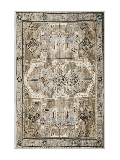 Heritage Mosaic Eternal Mosaic - Premium Ash White Modern Area Rug | Plush & Washable Options | Rugolution Home Decor