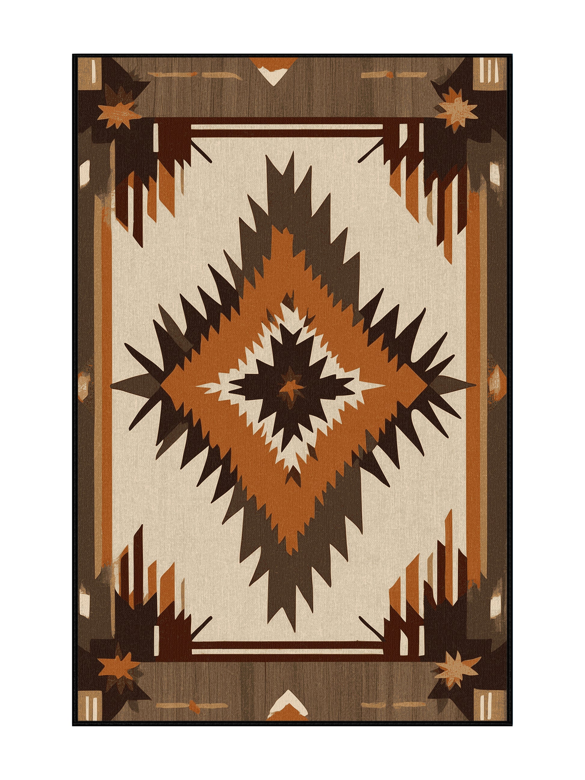 Heritage Southwest Desert Spirit - Premium Milk Chocolate Modern Area Rug | Plush & Washable Options | Rugolution Home Decor