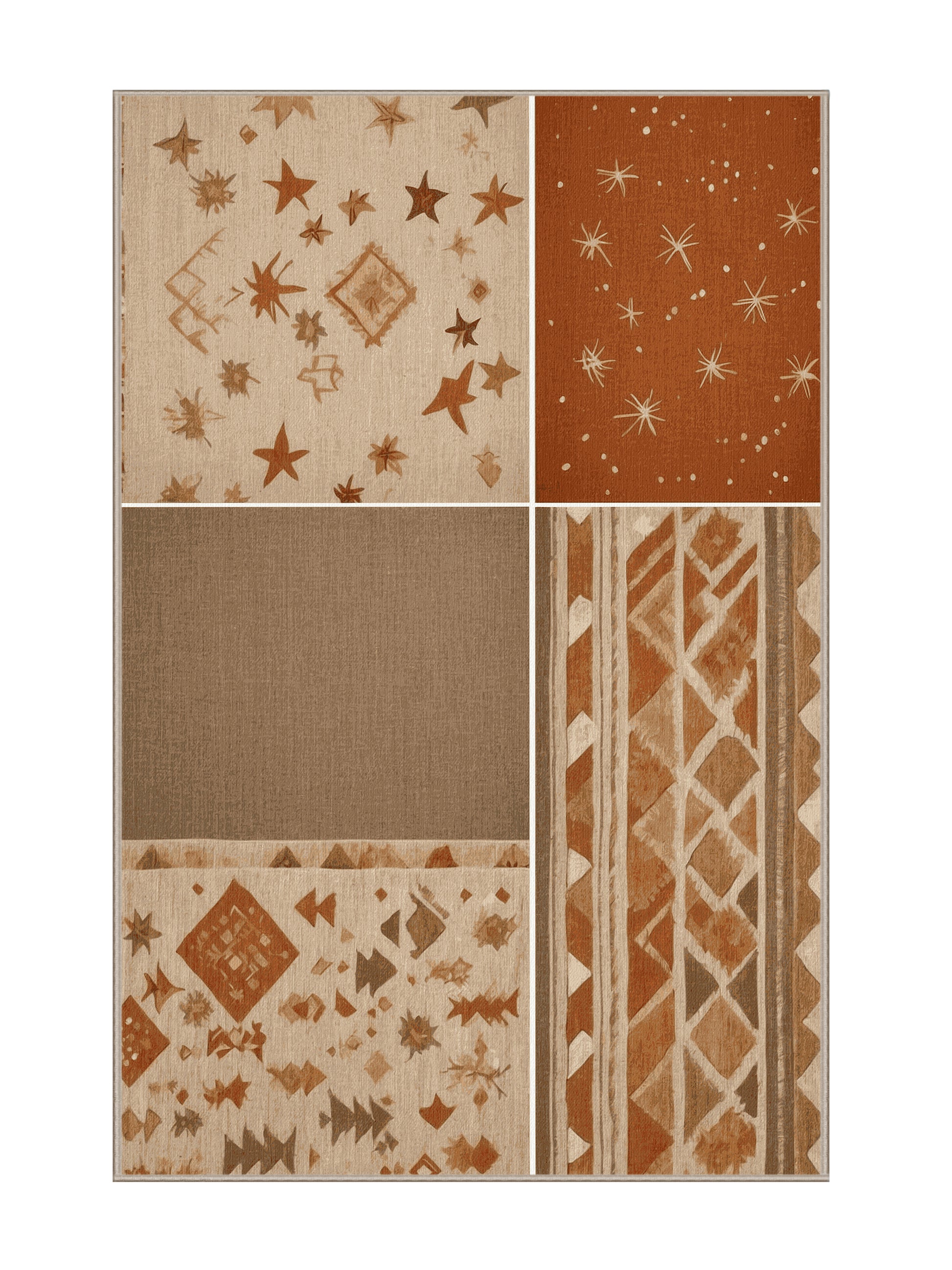 Heritage Southwest Sunburst Vista - Premium Tan (W3C) Modern Area Rug | Plush & Washable Options | Rugolution Home Decor