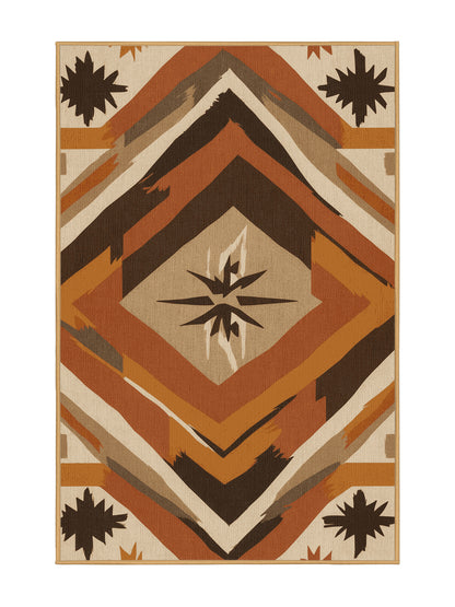 Heritage Southwest Sandstone Dreams - Premium Dark Gold Modern Area Rug | Plush & Washable Options | Rugolution Home Decor