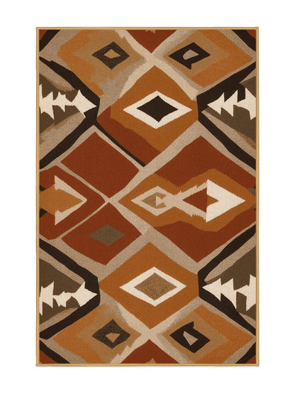 Heritage Southwest Tribal Flow - Premium Dark Gold Modern Area Rug | Plush & Washable Options | Rugolution Home Decor