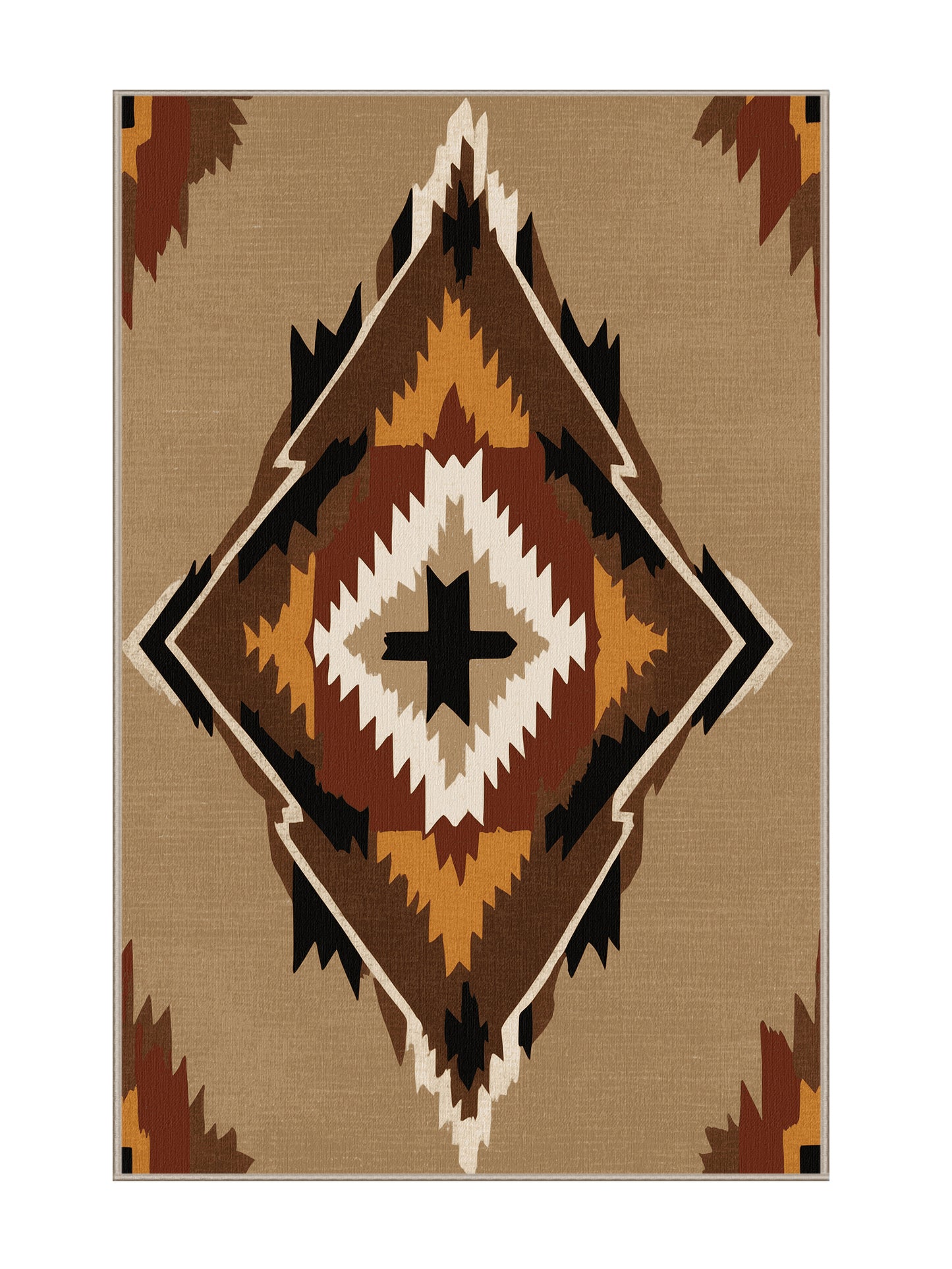 Heritage Southwest Dust Trail - Premium Camel Brown Modern Area Rug | Plush & Washable Options | Rugolution Home Decor