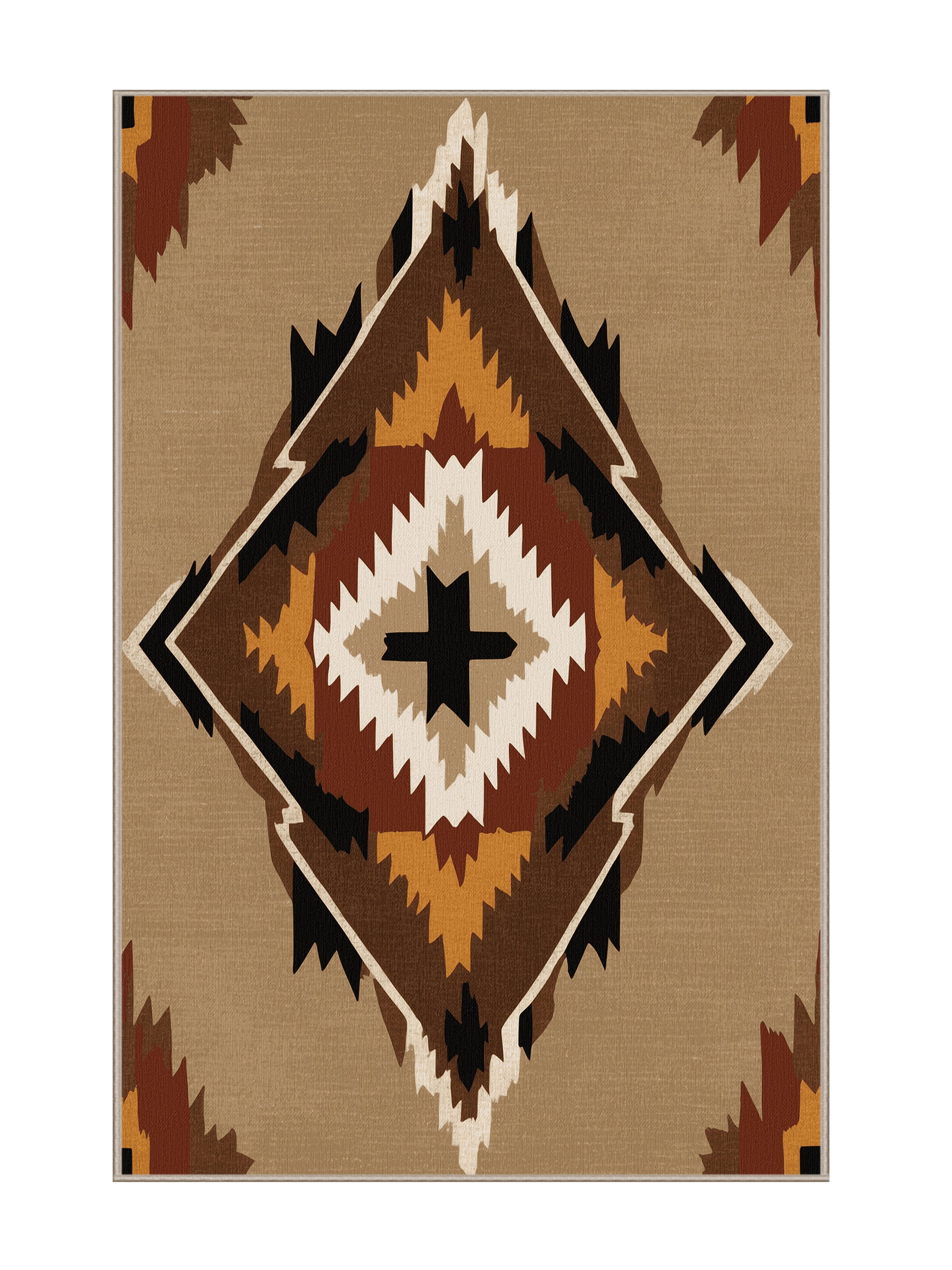 Heritage Southwest Dust Trail - Premium Camel Brown Modern Area Rug | Plush & Washable Options | Rugolution Home Decor