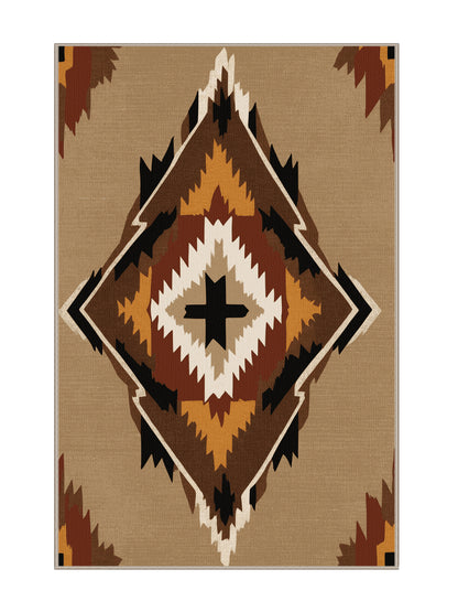Heritage Southwest Dust Trail - Premium Camel Brown Modern Area Rug | Plush & Washable Options | Rugolution Home Decor
