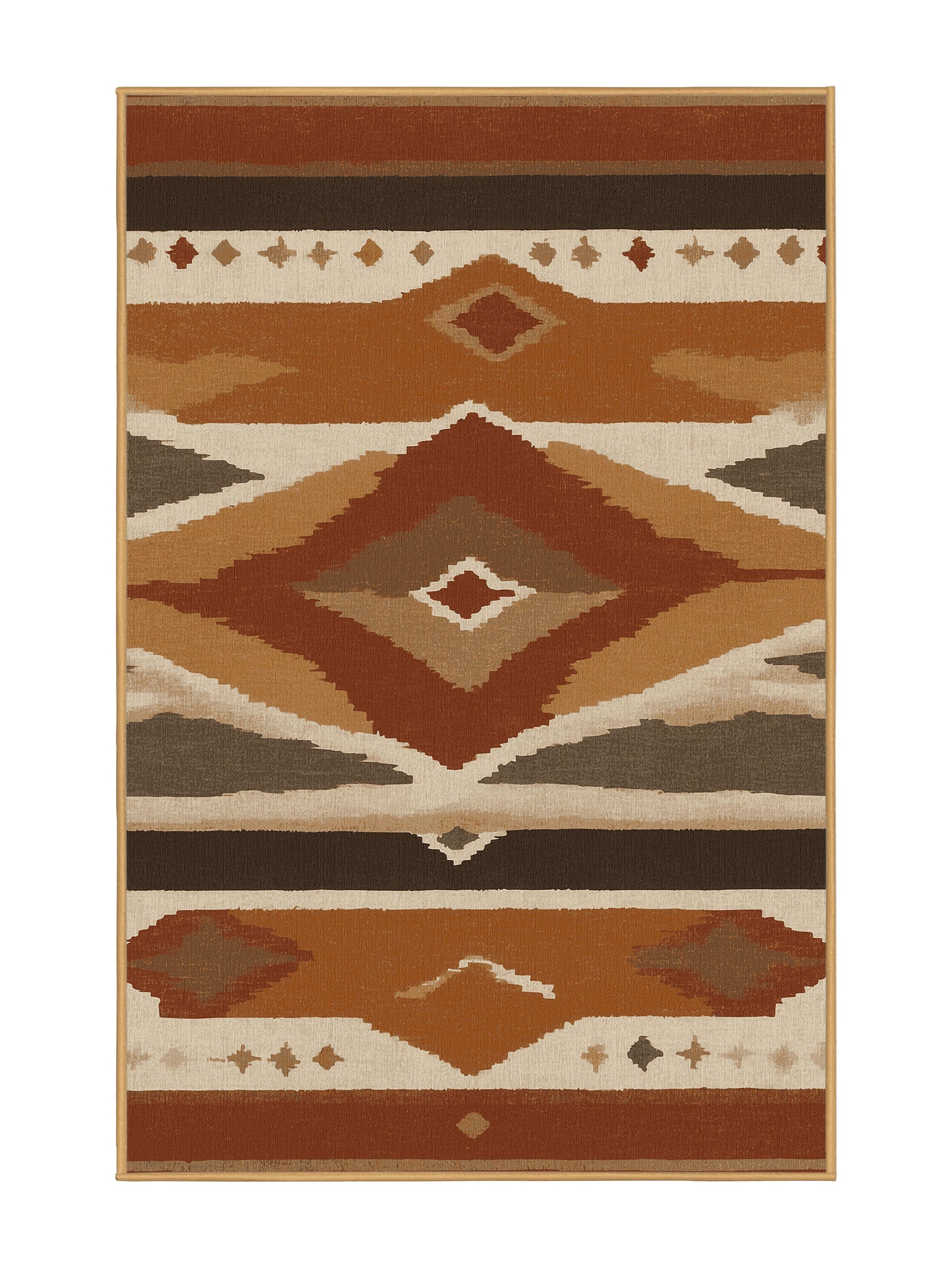 Heritage Southwest Copper Horizon - Premium Sepia Modern Area Rug | Plush & Washable Options | Rugolution Home Decor