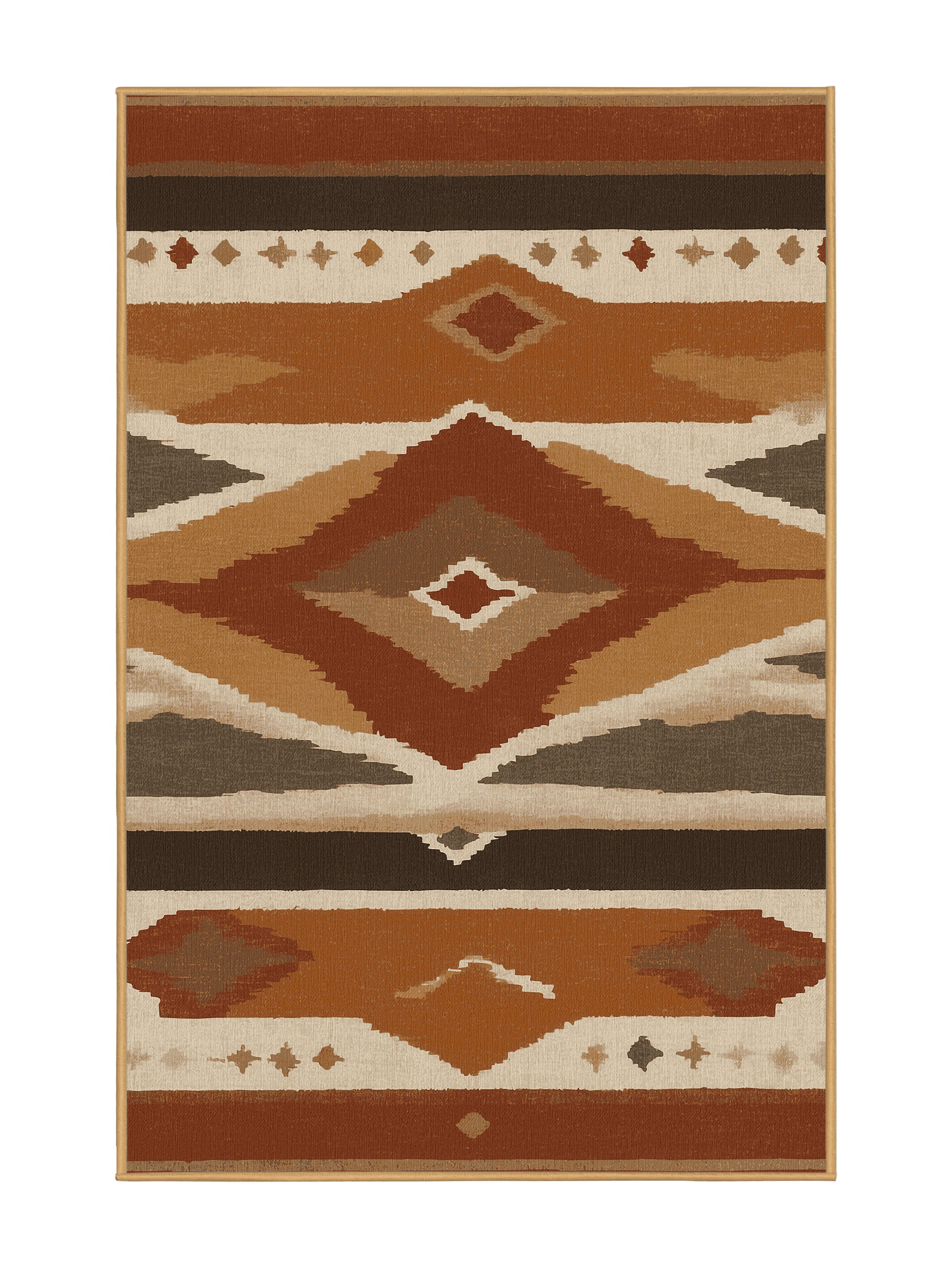 Heritage Southwest Copper Horizon - Premium Sepia Modern Area Rug | Plush & Washable Options | Rugolution Home Decor