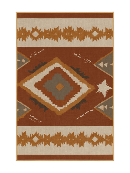 Heritage Southwest Dawn Glow - Premium Bakers Brown Modern Area Rug | Plush & Washable Options | Rugolution Home Decor